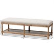 Baxton Studio Celeste Button Tufted Bedroom Bench in Beige and Oak