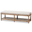Baxton Studio Celeste Button Tufted Bedroom Bench in Beige and Oak
