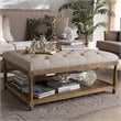 Baxton Studio Carlotta Coffee Table Ottoman in Beige and Oak