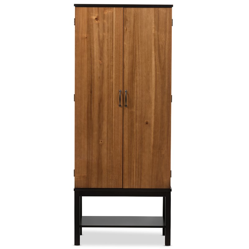 Baxton Studio Marya Home Bar Cabinet in Walnut and Wenge Brown