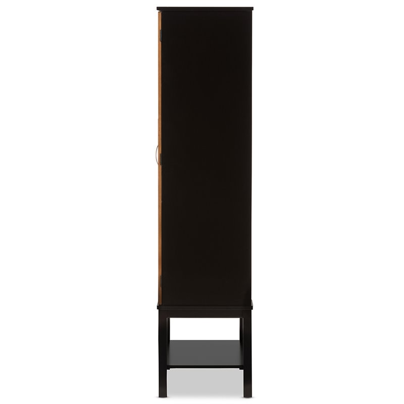 Baxton Studio Marya Home Bar Cabinet in Walnut and Wenge Brown