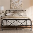 Baxton Studio Beatrice Queen Metal Bed in Black
