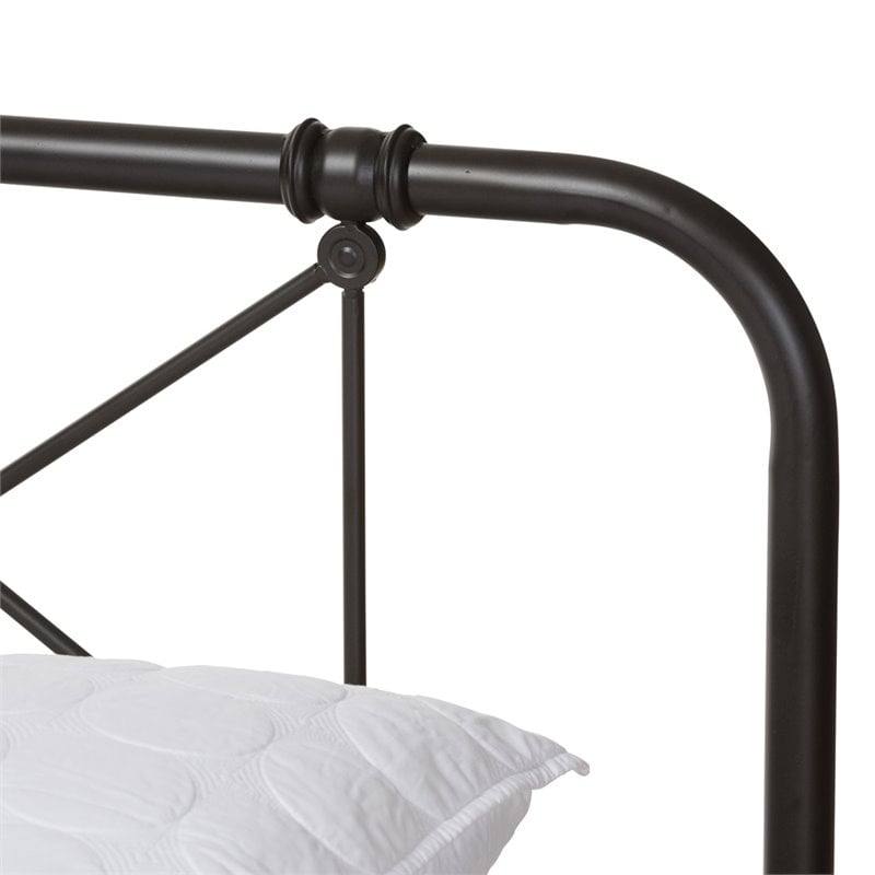 Baxton Studio Beatrice Queen Metal Bed in Black