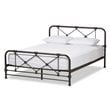 Baxton Studio Beatrice Queen Metal Bed in Black