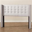 Baxton Studio Ginaro Queen Winged Panel Headboard in Grayish Beige