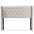 Baxton Studio Ally King Winged Panel Headboard in Grayish Beige