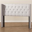 Baxton Studio Ally King Winged Panel Headboard in Grayish Beige