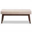 Baxton Studio Elia Button Tufted Bedroom Bench in Beige