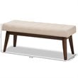 Baxton Studio Elia Button Tufted Bedroom Bench in Beige
