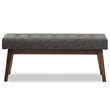 Baxton Studio Elia Button Tufted Bedroom Bench in Dark Gray