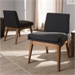 Baxton Studio Nexus Dining Side Chair in Dark Gray (Set of 2)