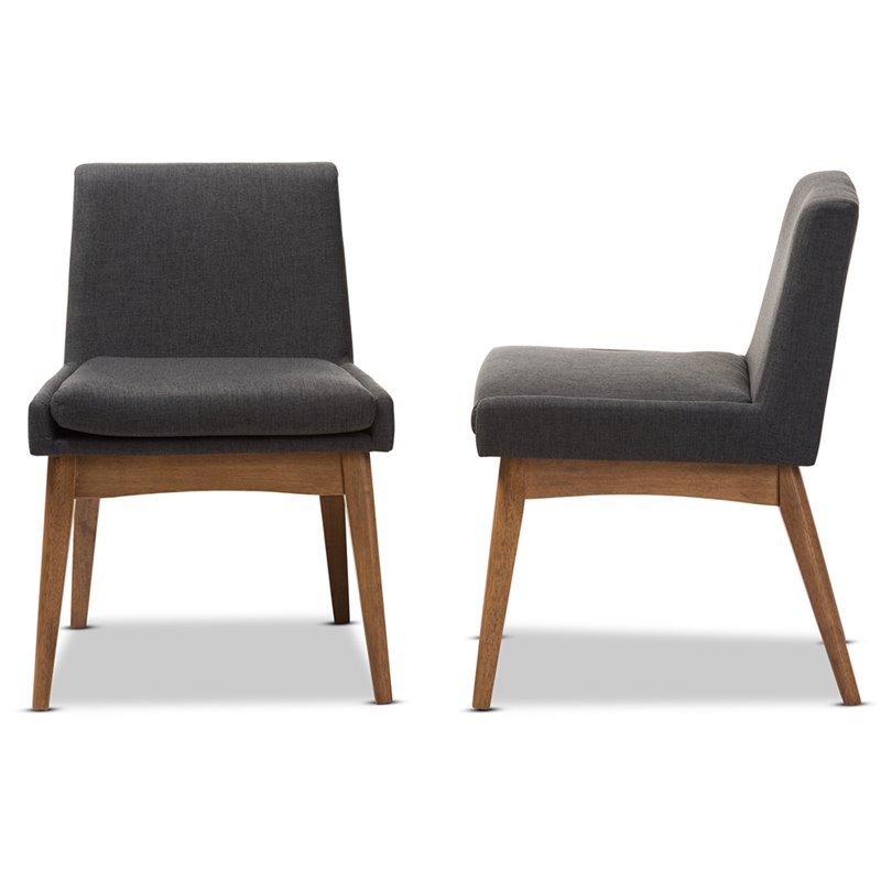 Baxton Studio Nexus Dining Side Chair in Dark Gray (Set of 2)