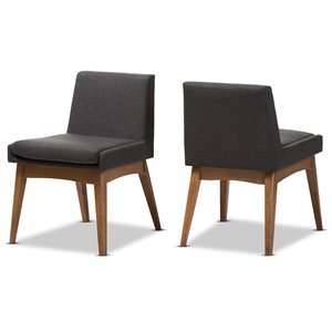 Baxton Studio Nexus Dining Side Chair in Dark Gray (Set of 2)
