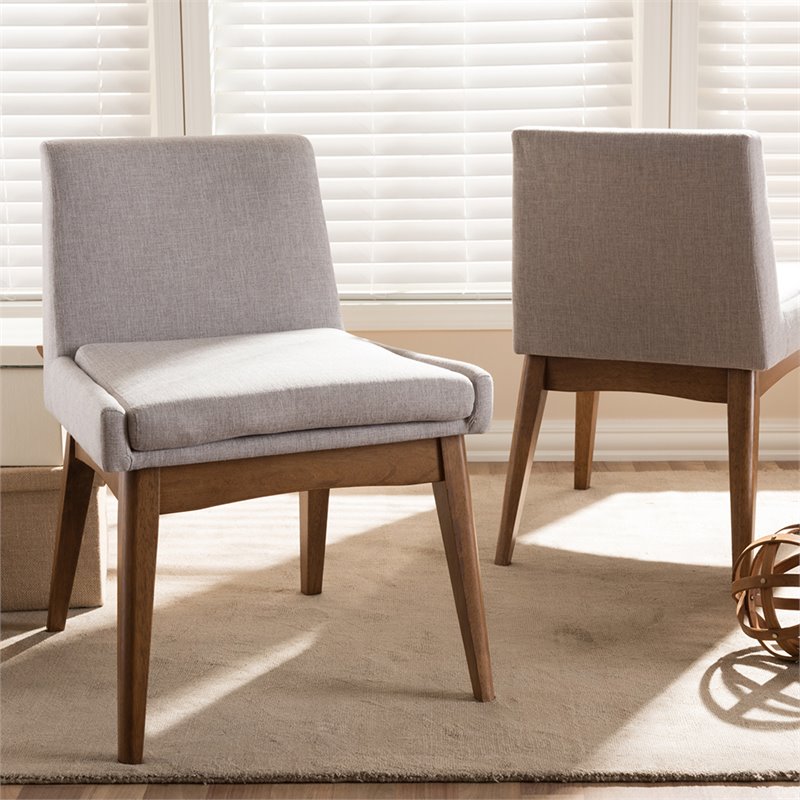 Baxton Studio Nexus Dining Side Chair in Grayish Beige (Set of 2)