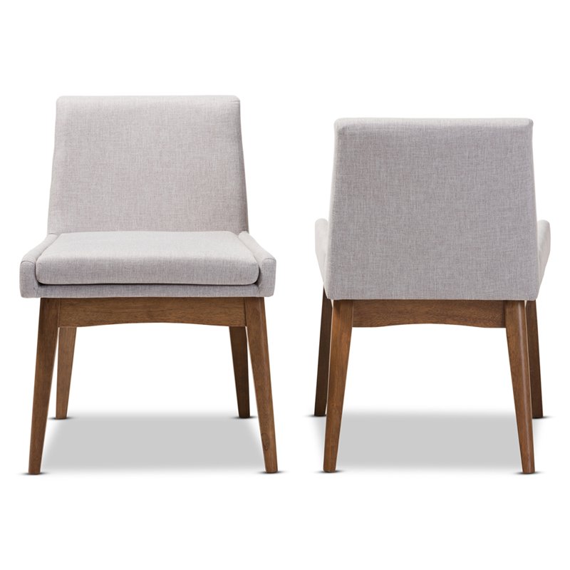 Baxton Studio Nexus Dining Side Chair in Grayish Beige (Set of 2)