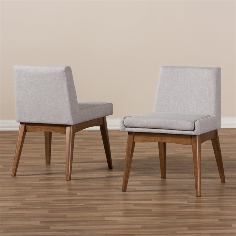 Baxton Studio Nexus Dining Side Chair in Grayish Beige (Set of 2)