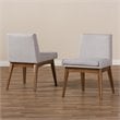 Baxton Studio Nexus Dining Side Chair in Grayish Beige (Set of 2)