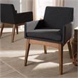 Baxton Studio Nexus Dining Arm Chair in Dark Gray (Set of 2)