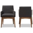Baxton Studio Nexus Dining Arm Chair in Dark Gray (Set of 2)