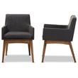 Baxton Studio Nexus Dining Arm Chair in Dark Gray (Set of 2)