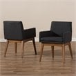 Baxton Studio Nexus Dining Arm Chair in Dark Gray (Set of 2)