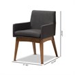 Baxton Studio Nexus Dining Arm Chair in Dark Gray (Set of 2)