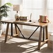 Baxton Studio Nico Adjustable Height Writing Desk in Brown and Black