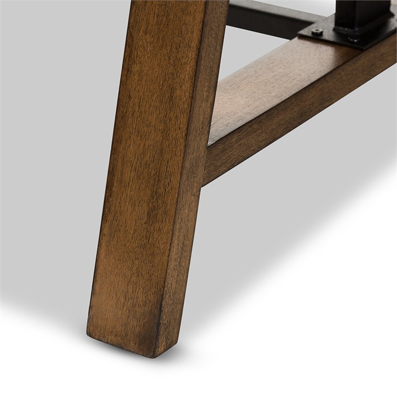 Baxton Studio Nico Adjustable Height Writing Desk in Brown and Black