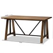 Baxton Studio Nico Adjustable Height Writing Desk in Brown and Black