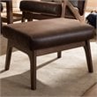Baxton Studio Bianca Faux Leather Ottoman in Brown and Walnut Brown