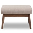Baxton Studio Bianca Fabric Ottoman in Light Gray and Walnut Brown