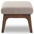 Baxton Studio Bianca Fabric Ottoman in Light Gray and Walnut Brown