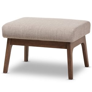 baxton studio bianca fabric ottoman in light gray and walnut brown