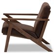 Baxton Studio Bianca Faux Leather Accent Arm Chair in Brown and Brown