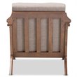 Baxton Studio Bianca Tufted Accent Arm Chair in Gray and Walnut Brown