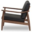 Baxton Studio Venza Faux Leather Accent Arm Chair in Black and Brown