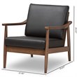 Baxton Studio Venza Faux Leather Accent Arm Chair in Black and Brown