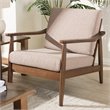 Baxton Studio Venza Accent Arm Chair in Light Brown and Walnut Brown