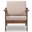 Baxton Studio Venza Accent Arm Chair in Light Brown and Walnut Brown