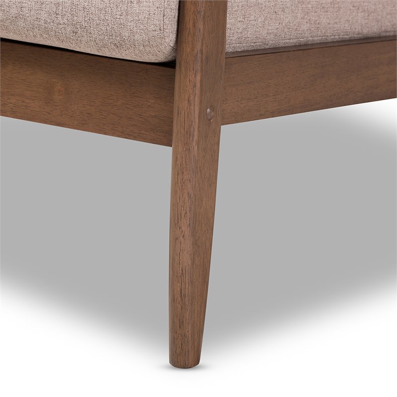 Baxton Studio Venza Accent Arm Chair in Light Brown and Walnut Brown
