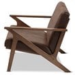 Baxton Studio Bianca Faux Leather Loveseat in Brown and Walnut Brown