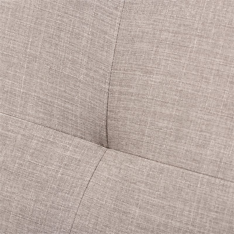 Baxton Studio Bianca Tufted Loveseat in Light Gray and Walnut Brown