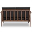 Baxton Studio Venza Faux Leather Loveseat in Black and Walnut Brown