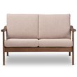 Baxton Studio Venza Loveseat in Light Brown and Walnut Brown