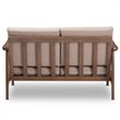 Baxton Studio Venza Loveseat in Light Brown and Walnut Brown