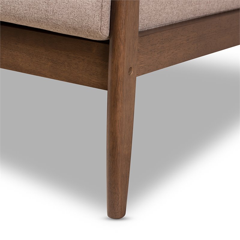 Baxton Studio Venza Loveseat in Light Brown and Walnut Brown