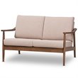 Baxton Studio Venza Loveseat in Light Brown and Walnut Brown