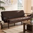 Baxton Studio Bianca Faux Leather Sofa in Dark Brown and Walnut Brown
