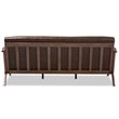 Baxton Studio Bianca Faux Leather Sofa in Dark Brown and Walnut Brown