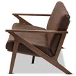 Baxton Studio Bianca Faux Leather Sofa in Dark Brown and Walnut Brown